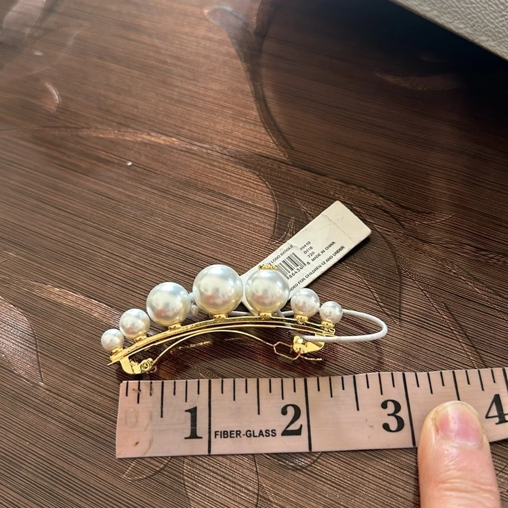 Tory Burch  gold /white ball hairpins